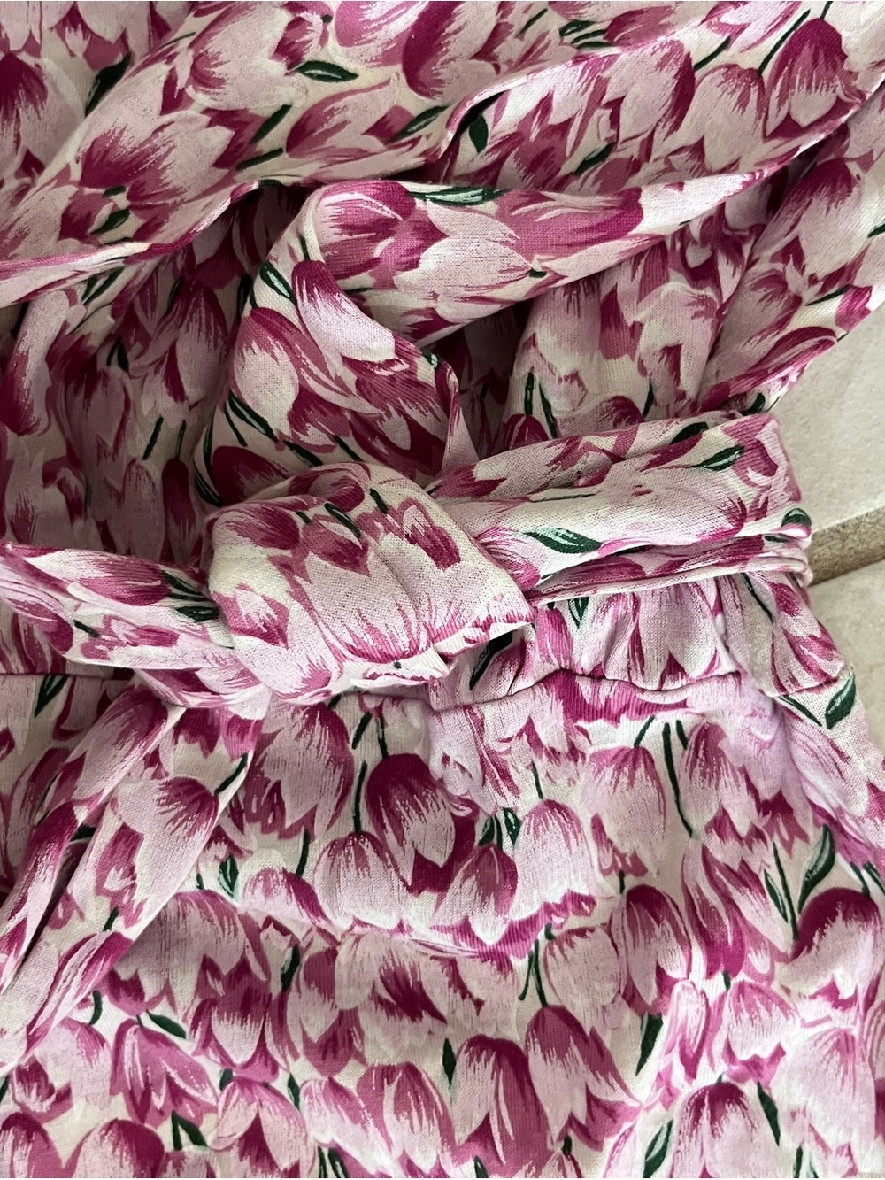 Diane Von Furstenberg Pink size 12 Floral Maxi Dress Tie Italy Rare vintage - Picture 4 of 5